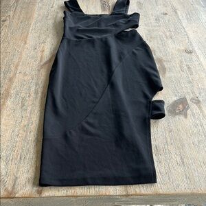 Topshop Black Ruched Asymmetrical Bodycon Dress